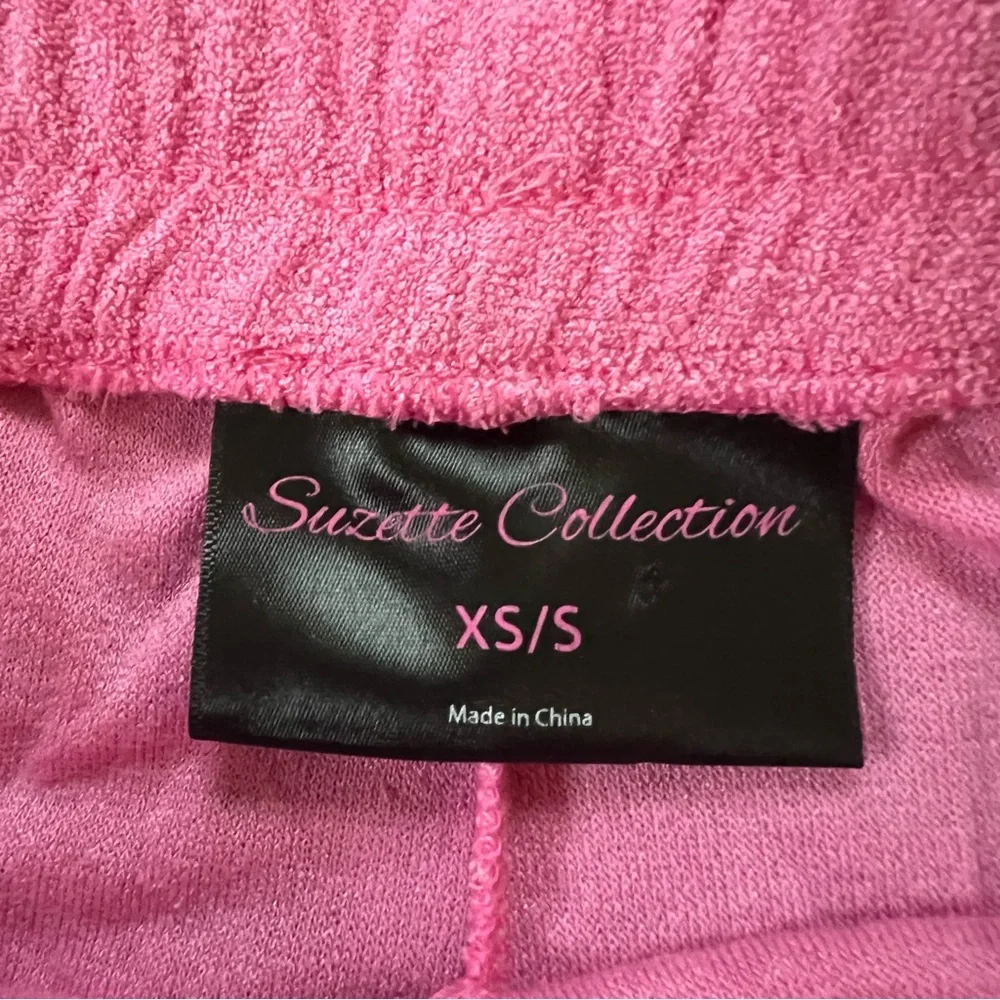 Bright Neon Pink Terrycloth Lightweight Casual Comfy Summer Cheeky Booty Shorts